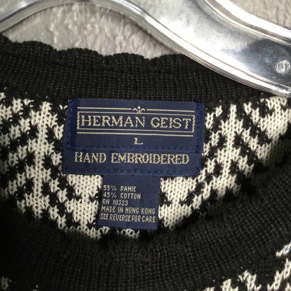 Vintage Hand Embroidered Sweater Geist - Picture 3 of 9